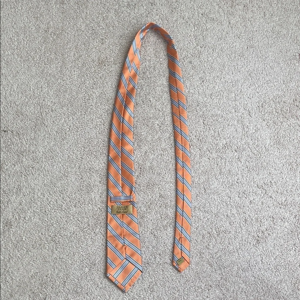 Class Club Gold Label Orange and Blue Striped Tie